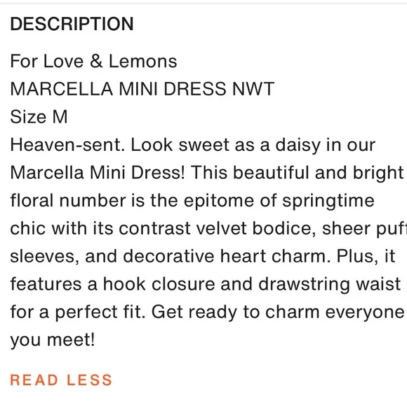 For Love and Lemons Marcella mini dress NWT babydoll dress - Picture 15 of 16